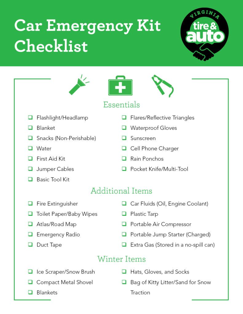 road trip emergency kit contents checklist